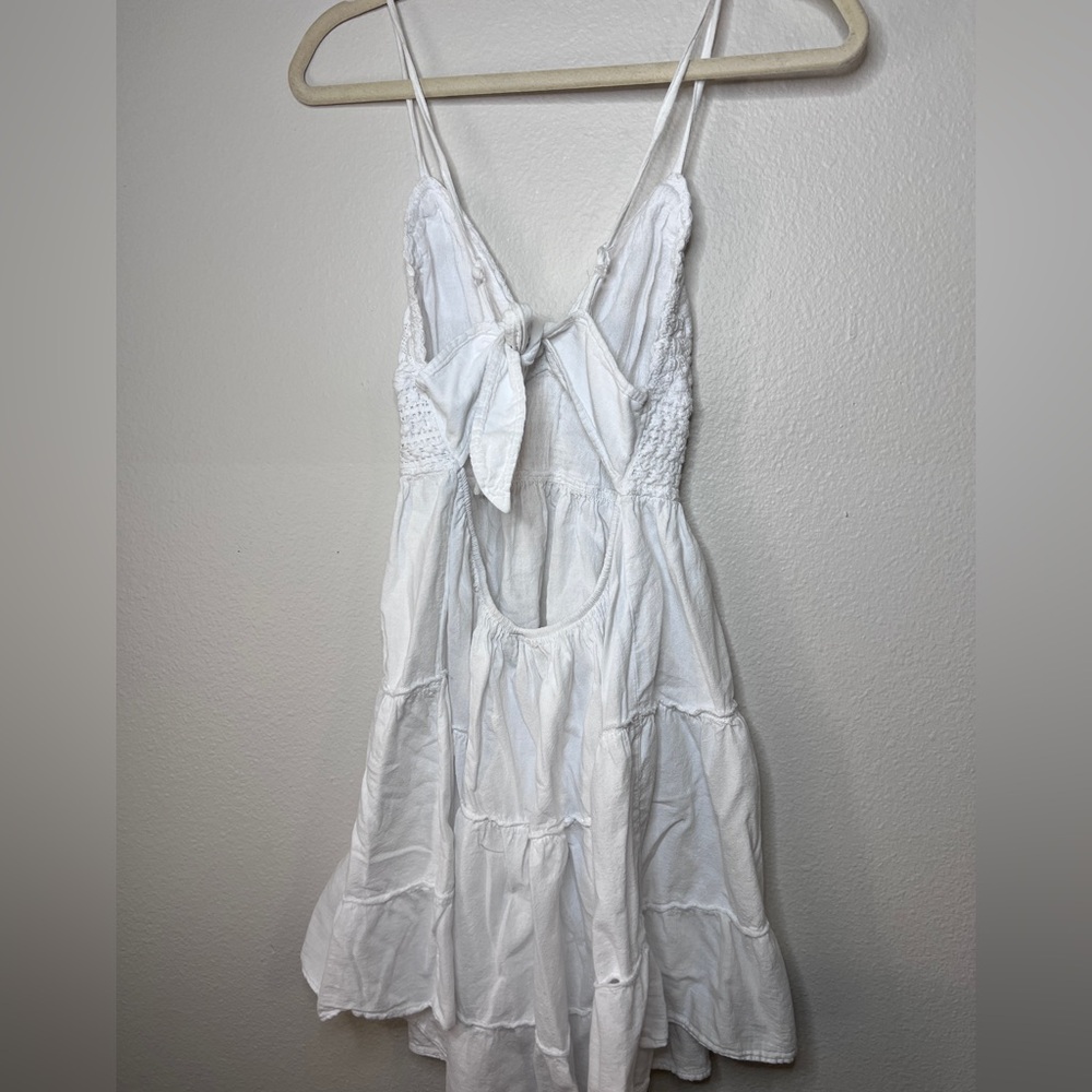 Chic White Lace Mini Dress - Picture 2 of 2